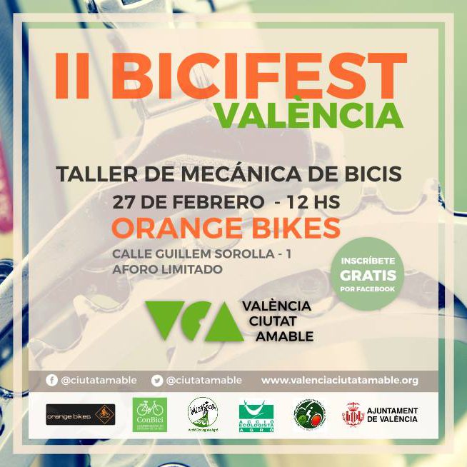 Cartel taller mecánica básica orange bikes